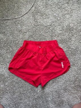 Gymshark Women's High-Rise Bright Red Athletic Shorts